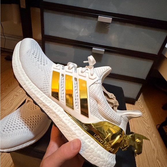 adidas Other - Adidas Ultra Boost White with Gold Highlights